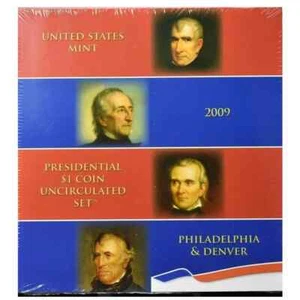 2009-P&D Presidential Dollars Uncirculated Set: 8-Coin Set in Original Packaging - Picture 1 of 2