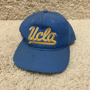 Vintage New Era UCLA Bruins Script Hat Snapback Blue Yellow Wool Pro Model 90s - Picture 1 of 11