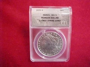 516a) 2021 S Morgan Silver Dollar - ANACS MS70 - 1st Strike - Starts at $250.00 - Picture 1 of 9