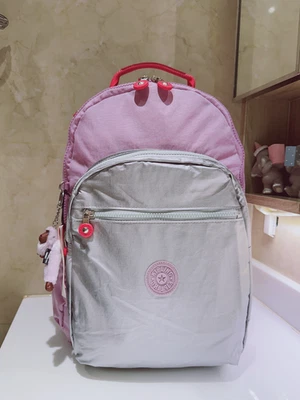 NUEVO CON ETIQUETAS Kipling Mujer Seoul Up 15" Portátil Mochila Grande Rosa Morado 45cm H Foto 1 de 4