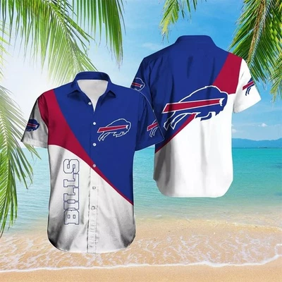 Buffalo Bills Diagonal Color Block Hawaiian Shirt - Image 1 of 4