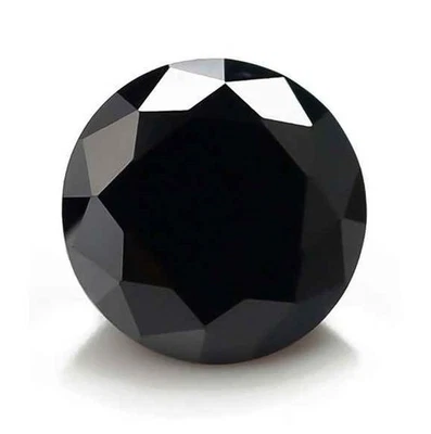 Round Fine Cut  AAA Loose Gemstone Synthetic Black Spinel For Assorted Jewelry - Image 1 of 4