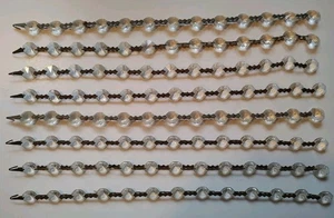 Vintage Chandelier Lamp Replacement Parts Crystal Octagons 8 Strands of 13 L@@K! - Picture 1 of 4