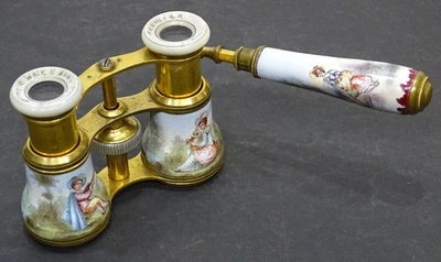 JULIUS WALK & SONS Binoculares Antiguos VIDRIOS DE ÓPERA VICTORIANA Esmaltados Foto 1 de 4