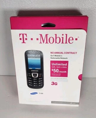 T-Mobile Samsung SGH T199 Prepaid No Contract 3G Phone New/Sealed - Image 1 of 4
