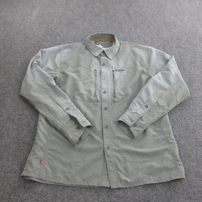 Simms Shirt Mens Medium Gray Insect Shield Bug Repellent Fishing Zip Pockets - Image 1 of 4
