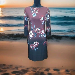 White House Black Market SZ XXS Women Floral & Black Reversible  Sheath Dress - Picture 1 of 10