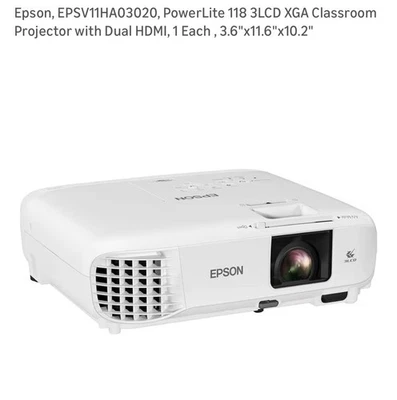 Epson V11HA03020 POWERLITE 118 PROJECTOR- NEW UNOPENED - Image 1 of 4