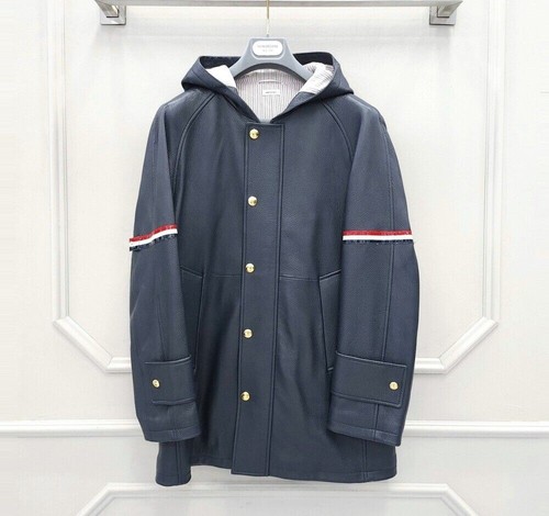 Giacca con cappuccio Thom Browne in pelle con fascia da braccio 75995489