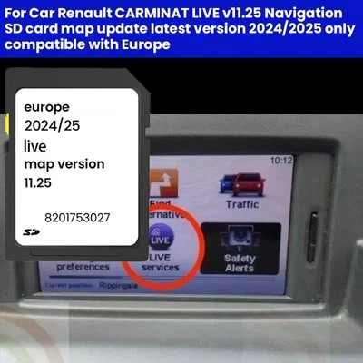 Carte SD GPS TOMTOM Europe v11.25 Renault Carminat LIVE 2024-2025