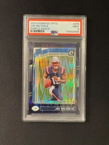 2024 PANINI DONRUSS OPTIC PURPLE SHOCK #255 JOE MILTON III ROOKIE RC PSA 9 - Picture 1 of 2