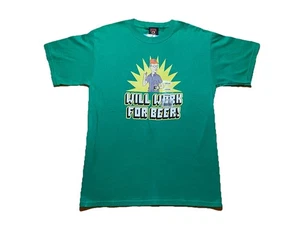 Vintage King of the Hill Dale Gribble “Will Work for Beer” Medium T-Shirt NWT - Picture 1 of 8