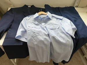 USAF 3 Teiler Military 44 R Sakko 41 L Hose 17 Hemd Blau 1620 Wolle Herren Anzug - Bild 1 von 22