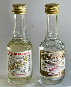 Miniaturflaschen BOLS Likör 2 Stck. Curacao + Creme de Banane Produce of Holland - Bild 1 von 4