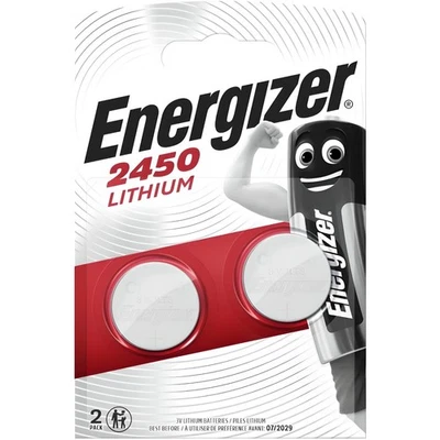 Energizer Lithium CR2450 Batteries 2 Pack 3V Coin Cell DL2450 ECR2450 - Image 1 of 4
