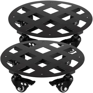 2 Packs 12 inches Large Metal Plant Caddy with Wheels Heavy-Duty Round Plant ... - Picture 1 of 8