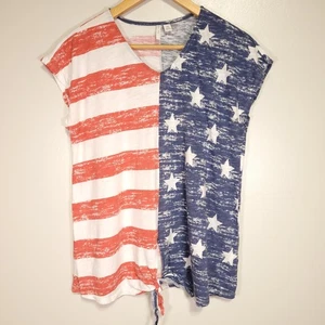 Cato Est. 1946 Damen T-Shirt Gr. M Flaggenmuster vorne zum Binden Taille ärmellos - Bild 1 von 8