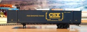 ATHEARN RTR 53 CSX CONTAINER & CSX INTERMODAL CHASSIS CSXU TSXZ HO SCALE blue - Picture 1 of 11