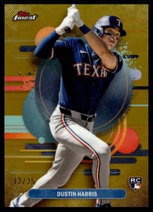 2025 Topps Finest GOLD Refractor Dustin Harris Rookie 12/25 Rangers #127 C05 - Picture 1 of 2