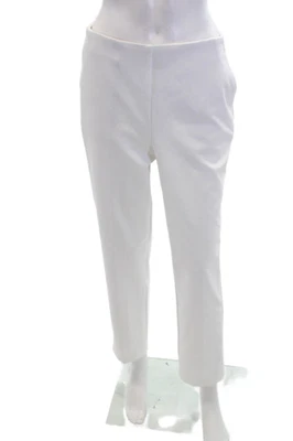 Pantalones de vestir rectos de cintura alta elásticos blancos talla 4 de Rachel Zoe para mujer Foto 1 de 4