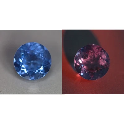 4.64 Cts_Round Brilliant Cut_100 % Natural Unheated Color Change Fluorite - Image 1 of 4