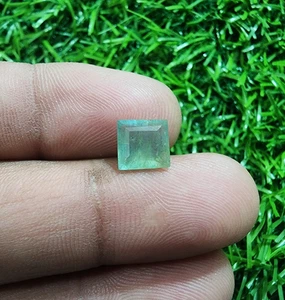 Impresionante Piedra Preciosa Suelta Esmeralda Colombiana Facetada Forma Cuadrada 1.25 Crt - Imagen 1 de 7