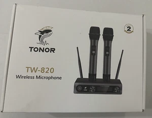 TONOR Wireless Microphone Metal Dual Professional UHF Cordless Dynamic Grey NIB - Picture 1 of 15