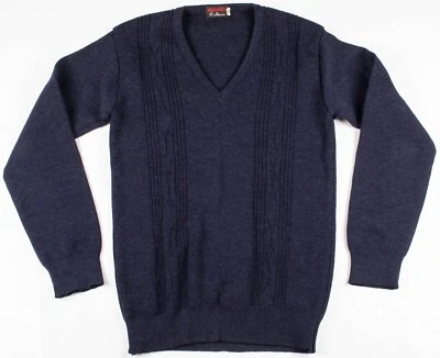 Vintage 1920s/1930s Raymond's Knitwear V-Neck Pattern Navy Sweater Men's SMLL/MD - Image 1 of 4
