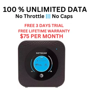 AT&T UNLIMITED DATA Netgear M1 MR1100 4G LTE RV's Internet Home $75/Month - Picture 1 of 2
