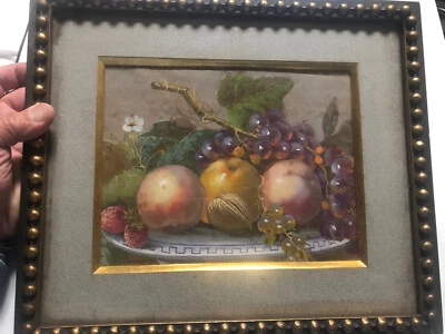 american still life 19 th century oil pastel original liner frame gilt passpartu - Image 1 of 4
