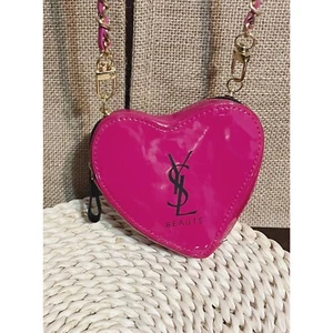 Yves Saint Laurent YSL Heart cosmetic Bag Converted Pouch clutch Crossbody