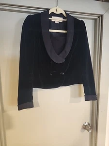 Richard Warren Vintage Cropped Velvet  Jacket Blazer Evening Size 6 1980s Style - Picture 1 of 8