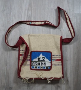 Vintage K2 Mountain Pakistan Canvas Bag Pakistan Gray Colorful Graphic Souvenir - Picture 1 of 3