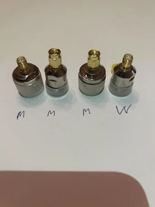 4x Adapter N Stecker auf rp SMA Stecker RPSMA männlich weiblich WLAN LTE UMTS - Bild 1 von 4