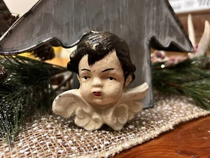 Cast Iron Cherub Head And Wings Wall Decor - Picture 1 of 4