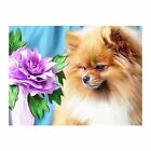 Diamond Painting Dog And Purple Flowers Design Embroidery House Wall Decorations