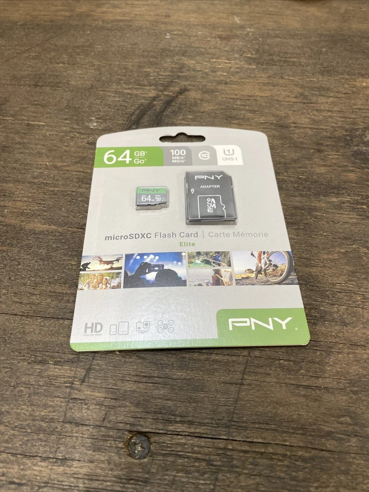 PNY 64GB Micro SD Card With SD Card Adapter x 2 Brand New - Image 1 of 1