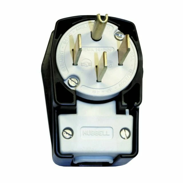 Hubbell HBL9452C 50A 125/250V 14-50P 3-Pole 4-Wire Industrial Grade Male Electrical Plug - Black