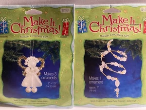 The Beadery~ Beaded Precious Angels & Beaded Twirler Golden Pearl Ornament Kits  - Picture 1 of 2
