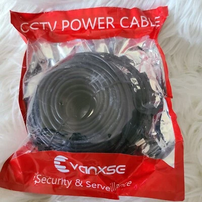 Vanxse CCTV 20m(65ft) 2.1x5.5mm Dc 12v Power Extension Cable for CCTV Security - Image 1 of 2