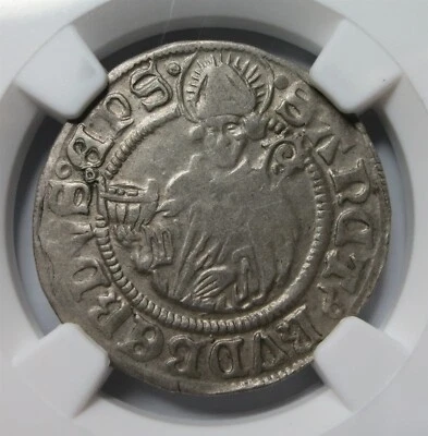 SALZBURG AUSTRIA 4 Kreuzer Batzen 1509 NGC XF 45 Silver Bishop Keutschach Turnip - Image 1 of 4