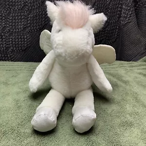 Pottery Barn HTF Lovey Security Plush Horse White Pink Wings Angel Silver - Picture 1 of 14