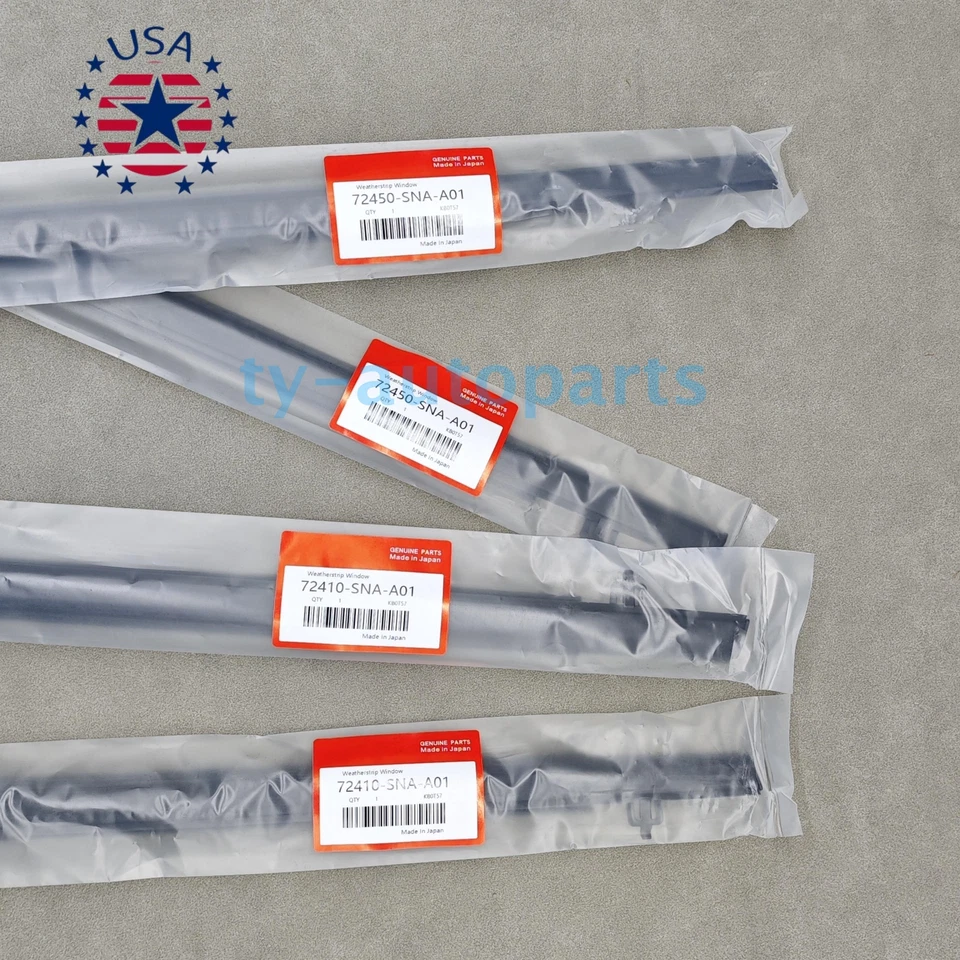 New 4PC Window Moulding Trim Weatherstrips Seal Fit For Honda Civic Sedan 06-11 Foto 1 de 4