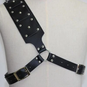 Sword Shoulder Scabbard Holder Back Sheath Buckle Strap Retro Black - Picture 1 of 7
