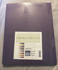 BAZZILL 25 Sheets Monochromatic Cardstock 8.5"x11" Purples 5 Shade Per Color - Picture 1 of 5