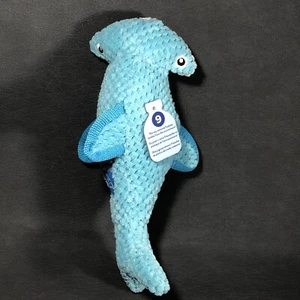 Spunky Pup Clean Earth Plush Dog Toy Hammerhead Shark 11" Squeaks, Floats New - Picture 1 of 8
