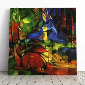 Franz Marc Deer In The Forest 2 Canvas Wall Art Print Framed Picture Home Decor - Foto 1 di 6