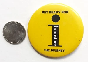 ORIGINAL VINTAGE 1980er SOFORTPLATTEN ~ PINBACK PIN BACK BUTTON - Bild 1 von 2