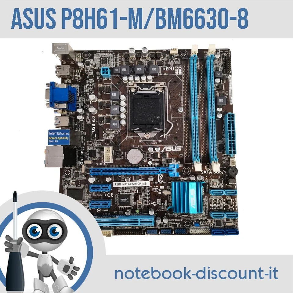 Asus P8H61-M/BM6630/DP_MB Motherboard Socket LGA1155 Slot Ram DDR3 Scheda Madre - Immagine 1 di 1