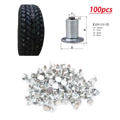 100 PIEZAS 9mm Coche Motocicleta Neumáticos Pernos Tornillos Picos Invierno Nieve Neumático Duradero Foto 1 de 4